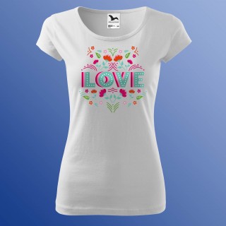 Valentin Nap - Love Virágmintás Póló