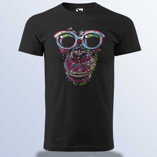 Majom Fej Póló - Színes Vonalakból