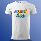 Apák Napja - Super Apa Póló  Mario Felirattal