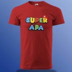 Apák Napja - Super Apa Póló  Mario Felirattal