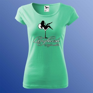 Lánybúcsú Póló - Lány A Koktél Pohárban