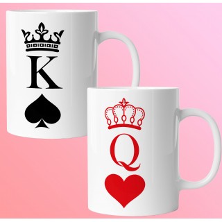  Páros Valentin Napi Bögre - King - Queen Kártya